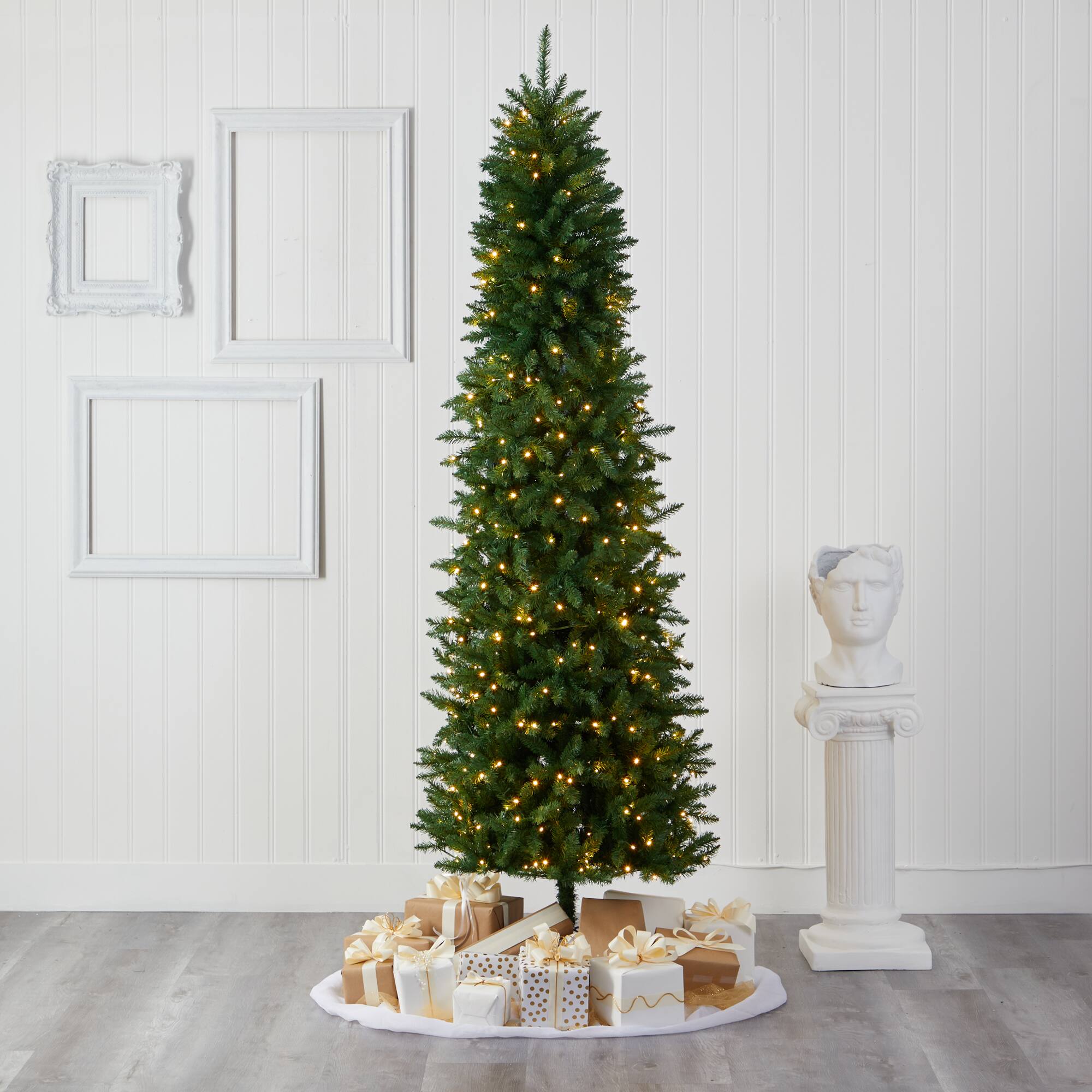7.5ft. Pre-Lit Green Mountain Pine Artificial Christmas Tree, Clear LED Lights